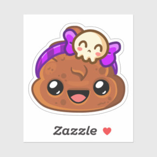 Pudding & Cute Skull Accessory - Happy Jump Sticker