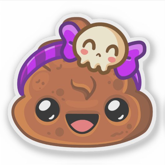 Pudding & Cute Skull Accessory - Happy Jump Sticker (Voorkant)