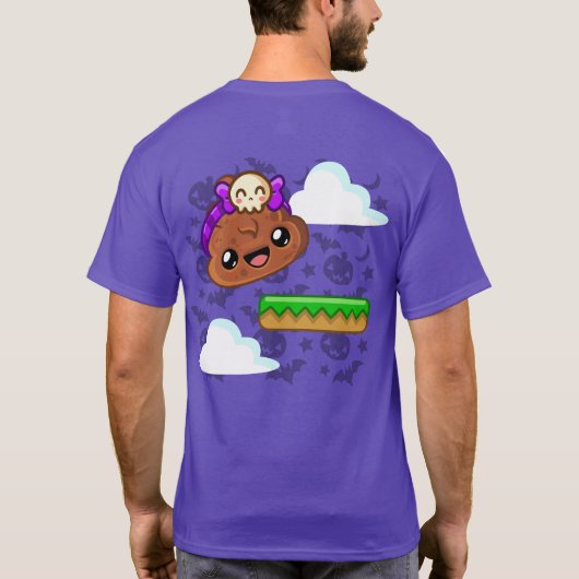 Pudding & Cute Skull with Back Print - Happy Jump T-shirt (Achterkant)