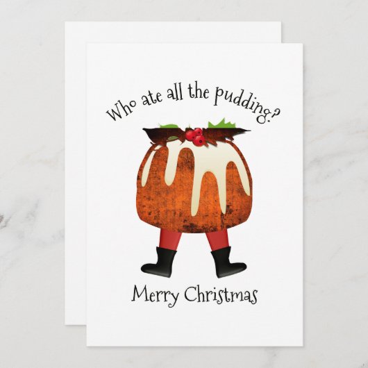Pudding Humor Prettig Kerstfeest Feestdagenkaart (Voorkant / Achterkant)