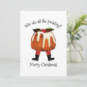 Pudding Humor Prettig Kerstfeest Feestdagenkaart (Staand voorkant)