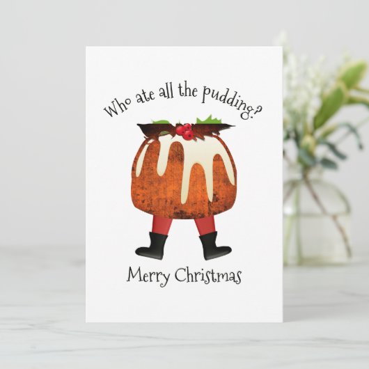 Pudding Humor Prettig Kerstfeest Feestdagenkaart (Staand voorkant)