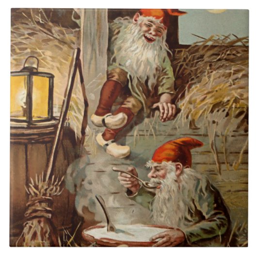 "Pudding In the Barn" door Jenny Nystrom Tegeltje (Voorkant)