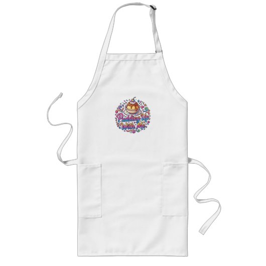 Pudding met mij - Grappig T-Shirt met Dessert Punt Lang Schort (Voorkant)