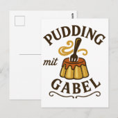 Pudding Met Vork Grappig Ontwerp Briefkaart (Voorkant / Achterkant)