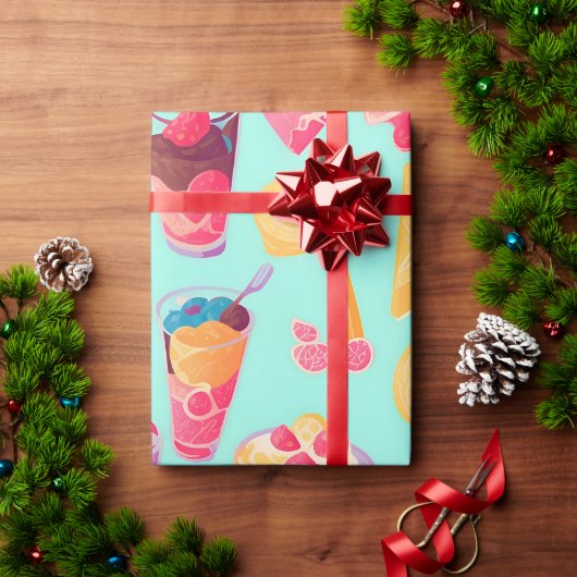 Pudding Mozaïek Kleurrijk Gepersonaliseerd Patroon Cadeaupapier (Feestdagen Geschenken)