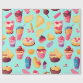 Pudding Mozaïek Kleurrijk Gepersonaliseerd Patroon Cadeaupapier (Vlak)