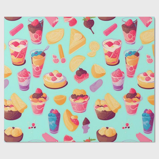 Pudding Mozaïek Kleurrijk Gepersonaliseerd Patroon Cadeaupapier (Vlak)