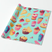 Pudding Mozaïek Kleurrijk Gepersonaliseerd Patroon Cadeaupapier (Uitgerold)