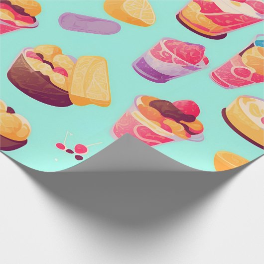 Pudding Mozaïek Kleurrijk Gepersonaliseerd Patroon Cadeaupapier (Hoek)