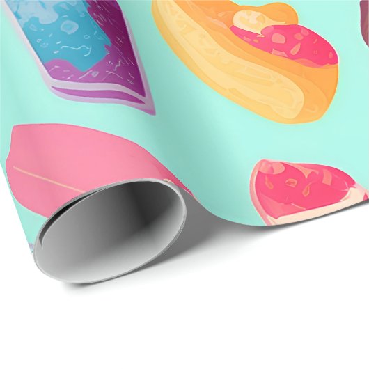 Pudding Mozaïek Kleurrijk Gepersonaliseerd Patroon Cadeaupapier (Rol Hoek)