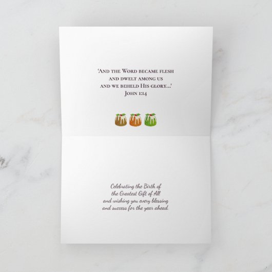 PUDDING OP DE GLITZ | Bedrijf Kerst Feestdagen Kaart (Binnen)