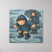 Puddle Jumping - Grote Ingepakte Canvas Kunstprint Afdruk (Voorkant)