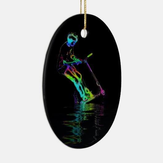 Puddle Jumping - Scooter Champ Keramisch Ornament (Rechts)