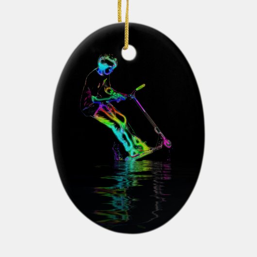 Puddle Jumping - Scooter Champ Keramisch Ornament (Achterkant)