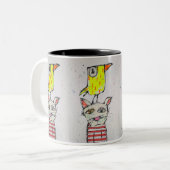 Puddy Cat & Canary 11 oz Mug Tweekleurige Koffiemok (Voorkant links)