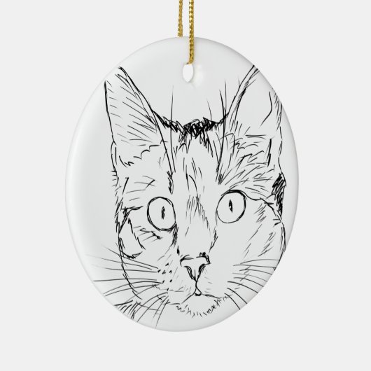 Puddy Cat Keramisch Ornament (Rechts)