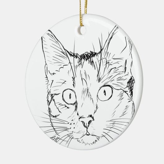Puddy Cat Keramisch Ornament (Links)