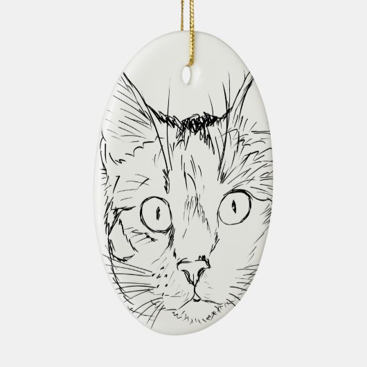Puddy Cat Keramisch Ornament (Rechts)