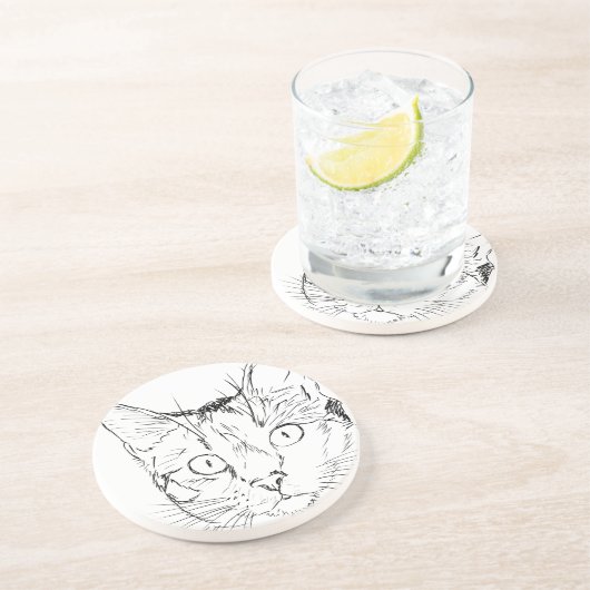 Puddy Cat Zandsteen Onderzetter (Zijkant)