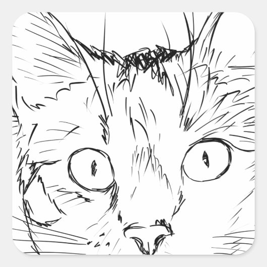 Puddy Kat Vierkante Sticker (Voorkant)