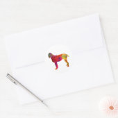 Pudelpointer in watercolor ronde sticker (Envelop)