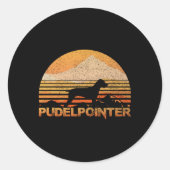 Pudelpointer Ronde Sticker (Voorkant)