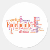 Pudelpointer Ronde Sticker (Voorkant)