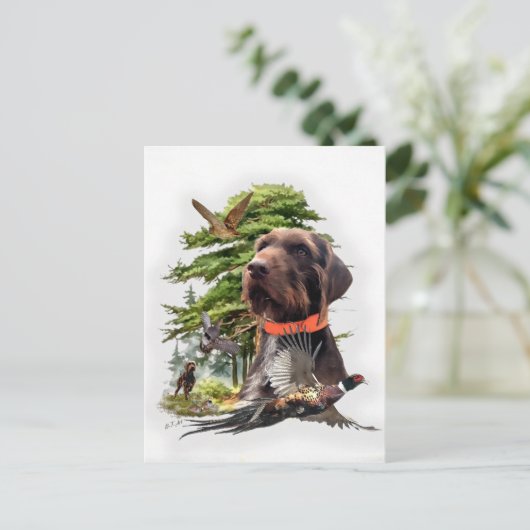 Pudelpointers Briefkaart (Staand voorkant)