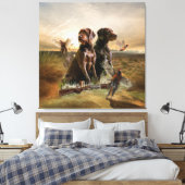 Pudelpointers, jachtfazant canvas afdruk (Insitu (Slaapkamer))