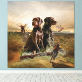 Pudelpointers, jachtfazant canvas afdruk (Insitu (Houten vloer))