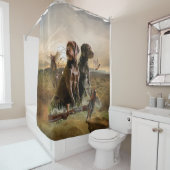 Pudelpointers, jachtfazant douchegordijn (In situ)