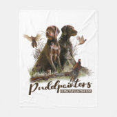 Pudelpointers, jachtfazant fleece deken (Voorkant)