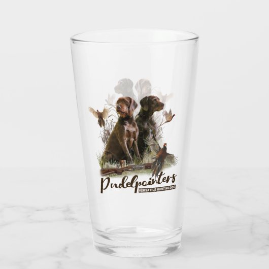 Pudelpointers, jachtfazant glas (Achterkant)