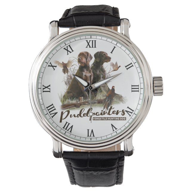 Pudelpointers, jachtfazant horloge (Voorkant)