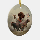 Pudelpointers, jachtfazant keramisch ornament (Rechts)