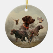 Pudelpointers, jachtfazant keramisch ornament (Voorkant)