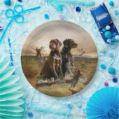 Pudelpointers, jachtfazant papieren bordje (Feest)