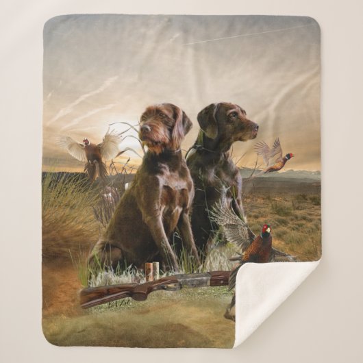 Pudelpointers, jachtfazant sherpa deken (Voorkant)