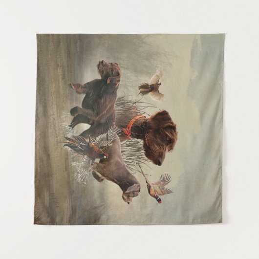 Pudelpointers, jachtfazant wandkleed (Voorkant (horizontaal))