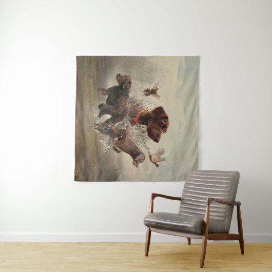 Pudelpointers, jachtfazant wandkleed (In Situ (horizontaal))