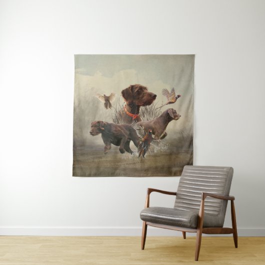 Pudelpointers, jachtfazant wandkleed (In situ)