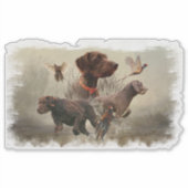 Pudelpointers, jachtluiers sticker (Voorkant)