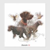 Pudelpointers, jachtluiers sticker (Vel)