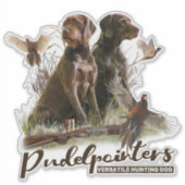 Pudelpointers, jachtluiers sticker (Voorkant)