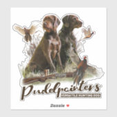 Pudelpointers, jachtluiers sticker (Vel)