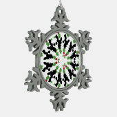 Pudelstern Tin Sneeuwvlok Ornament (Links)