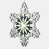 Pudelstern Tin Sneeuwvlok Ornament (Rechts)