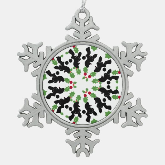 Pudelstern Tin Sneeuwvlok Ornament (Voorkant)