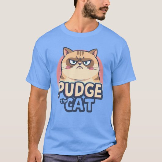 Pudge the cat t-shirt (Voorkant)